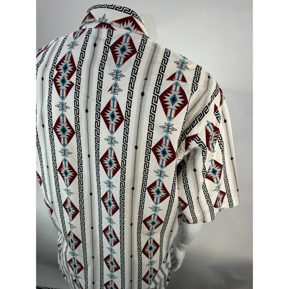 Panhandle Slim Mens Aztec Print Short Sleeve Shirt XL Cotton - Picture 7 of 16